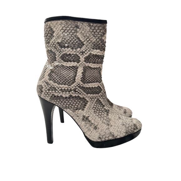 Stuart Weitzman Snakeskin Boots 7M Y2K Glam Rock High Heel Platform steampunk - Picture 1 of 9